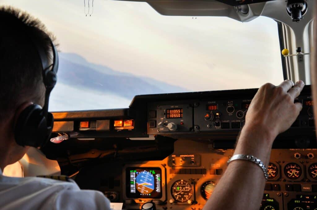 cockpit de pilote d'avion