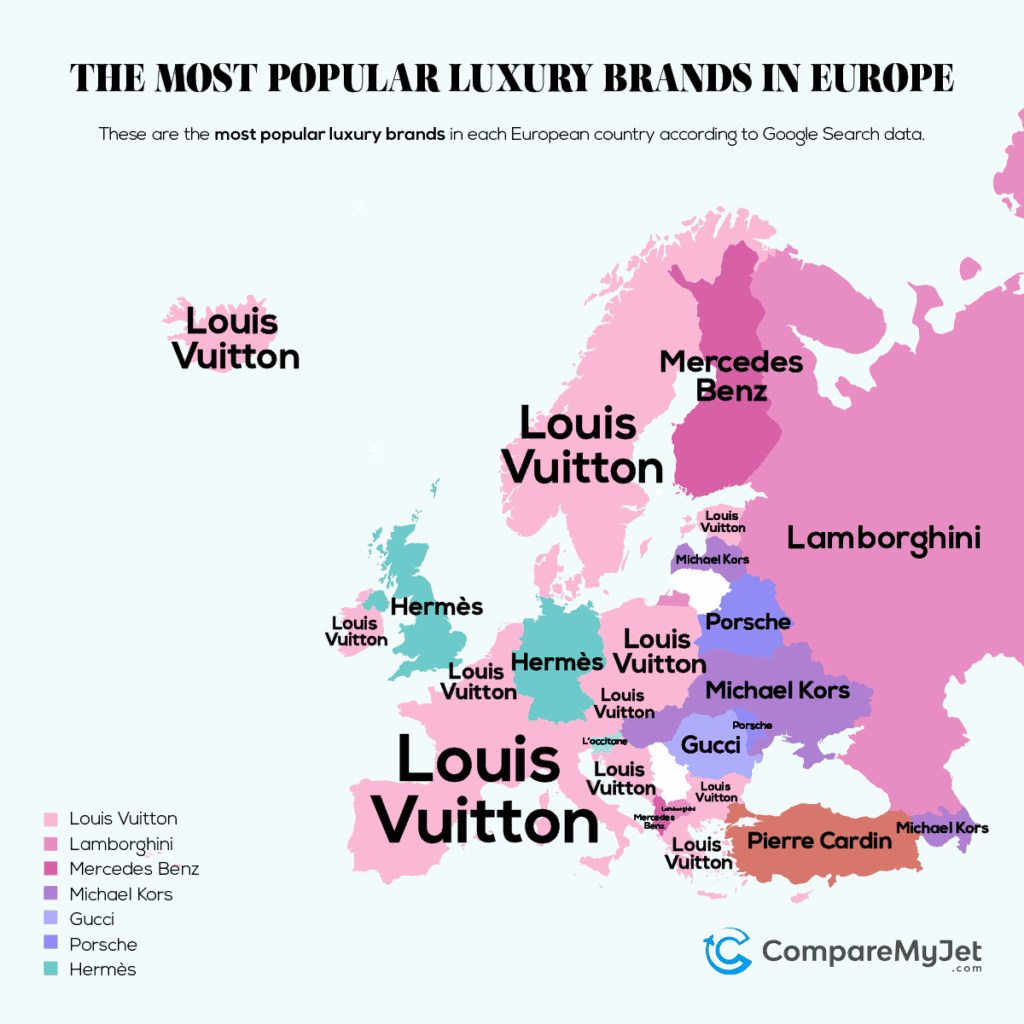 Most Popular Luxury Brands Around The World 2023 [Mapped]